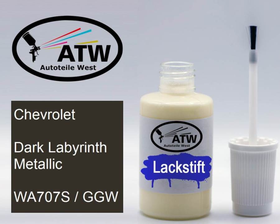 Chevrolet, Dark Labyrinth Metallic, WA707S / GGW: 20ml Lackstift, von ATW Autoteile West.